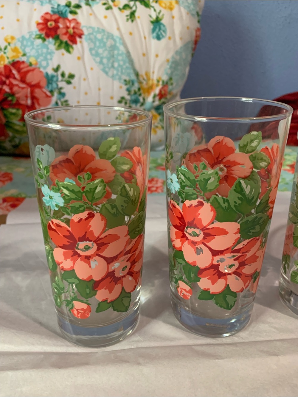 The Pioneer Woman Vintage Floral Rare Drinking Glasses Set 2